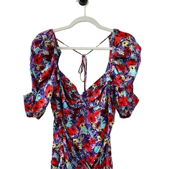 For Love & Lemons Chiara Puff Sleeve Mini Dress Women’s Size Large - Picture 3 of 9